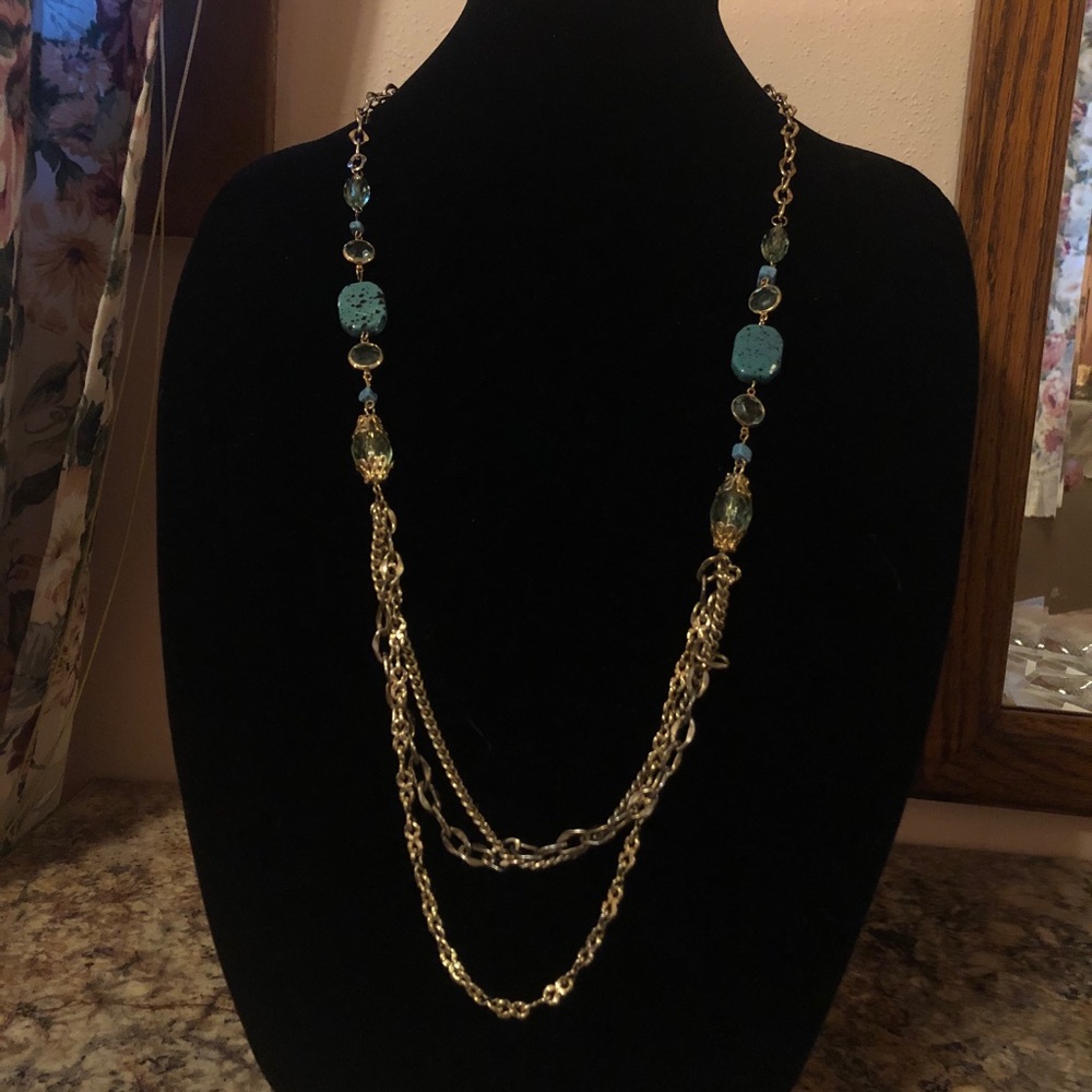 Vintage Blue and Gold Necklace